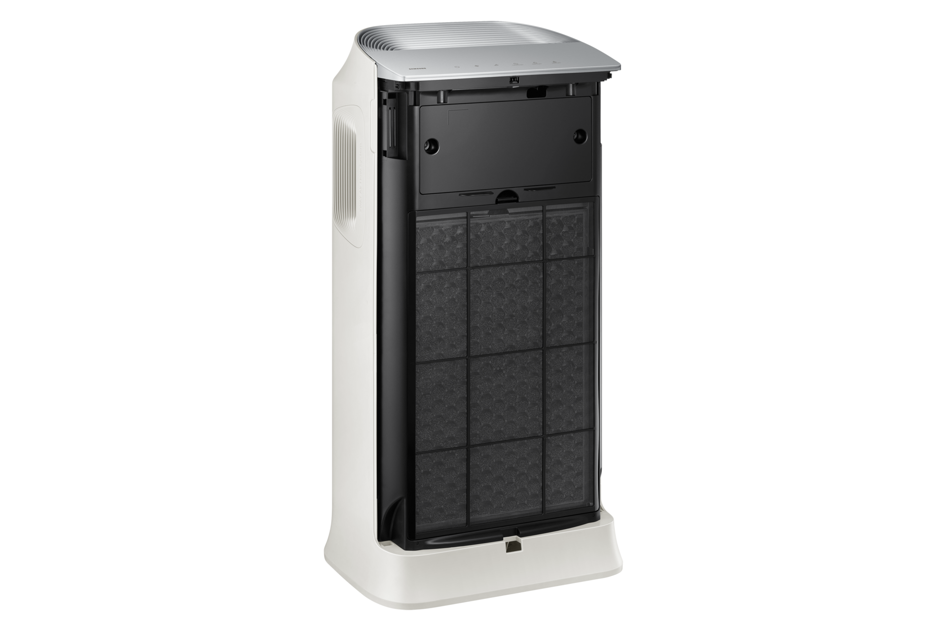 AX5500 Air Purifier with Multi-Layered High Efficiency Purification System L-Perspective-Open Silver 