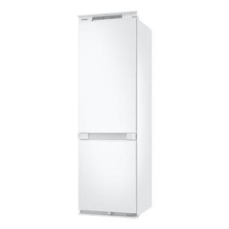 Prezentacja białej lodówki Samsung z systemem No Frost, model BRB26605FWW/EF.