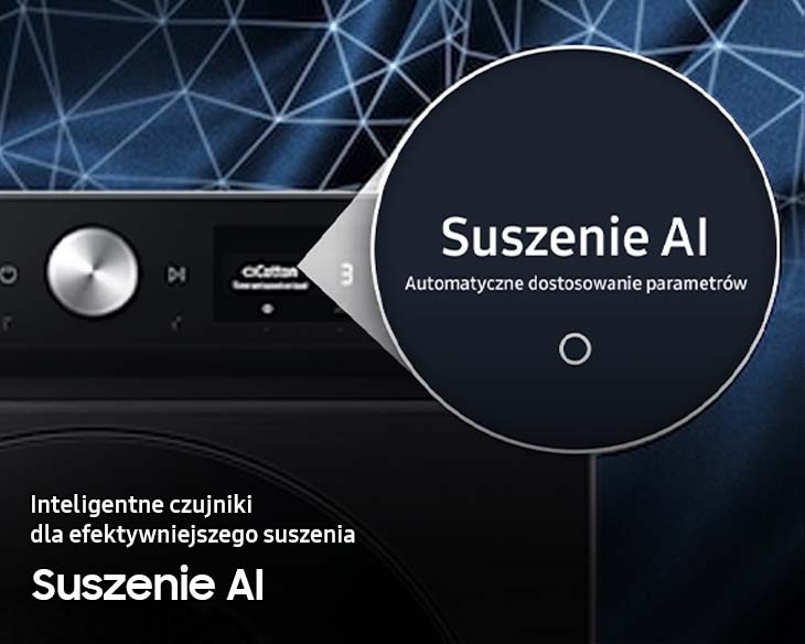 Suszarka Bespoke AI™ z technologią OptimalDry DV90BB7445GBS6 z suszeniem AI dla precyzyjnego suszenia przy mniejszym zużyciu energii