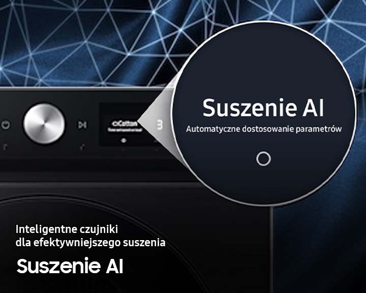 Suszarka Bespoke AI™ z technologią OptimalDry DV90BB7445GBS6 z suszeniem AI dla precyzyjnego suszenia przy mniejszym zużyciu energii