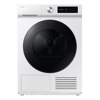 Biała suszarka Bespoke AI 9kg z technologią OptimalDry, widok z przodu.