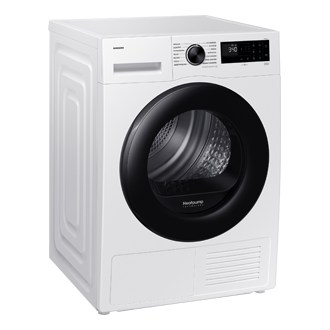 Suszarka 9kg Samsung DV90DG52A0AEEO z technologią OptimalDry, widok frontalny, ukazująca nowoczesny design oraz panel sterowania.