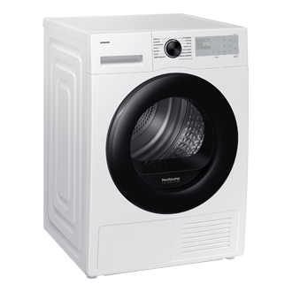 Biała suszarka 9kg Samsung DV90DG52A0AHEO z technologią OptimalDry, prawy bok