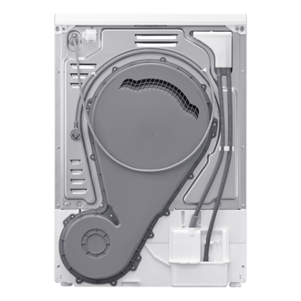 Tył białej suszarki Samsung DV90DG52A0AHEO 9kg z technologią OptimalDry