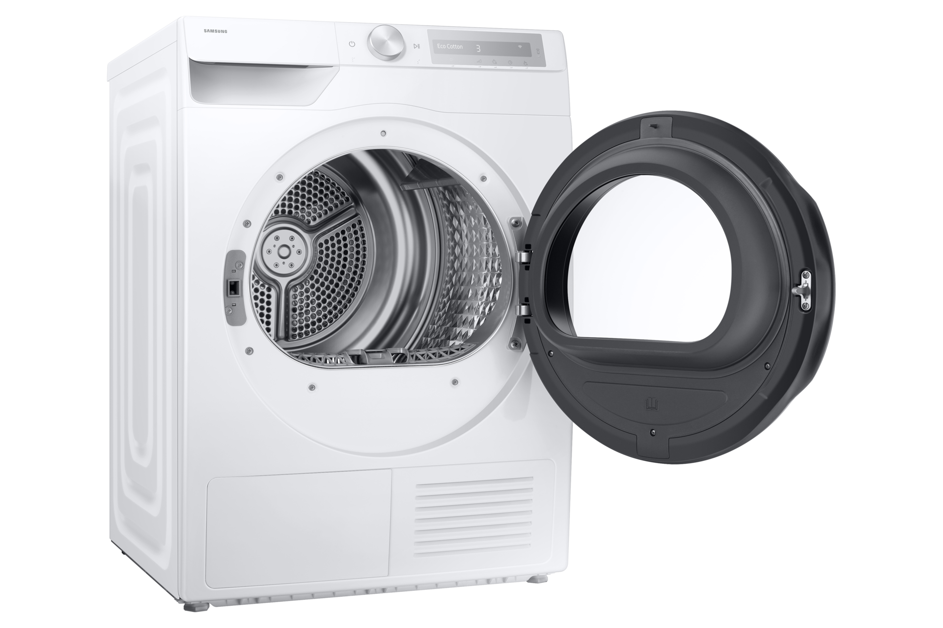 Laundry Dryer with A Energy Efficiency Rating and AI Dry+ L-Perspective-Open White 