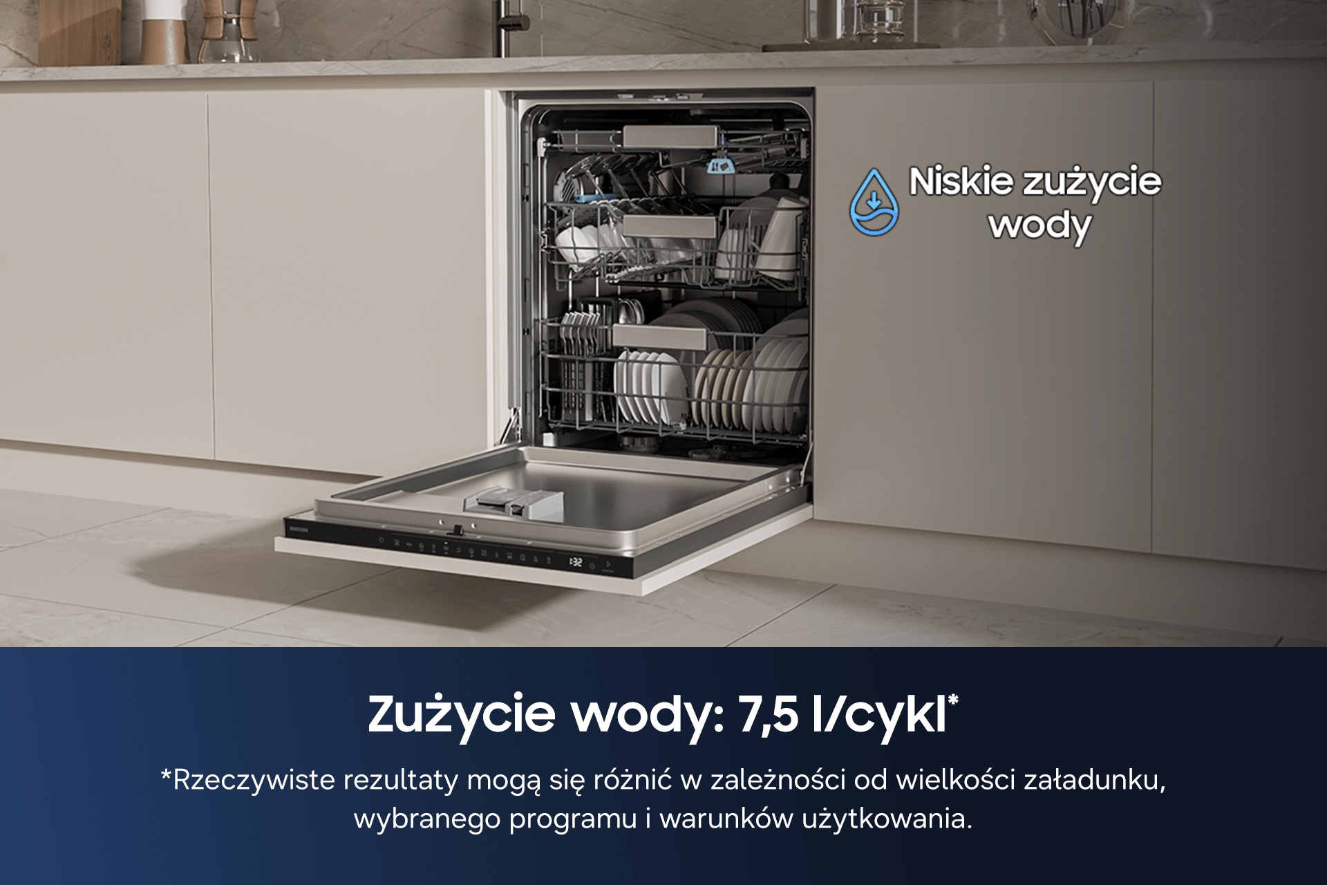 Zmywarka do zabudowy z szufladą CupWash bez panelu ​60 cm ​DW90H79H1B0U1 Bez panelu