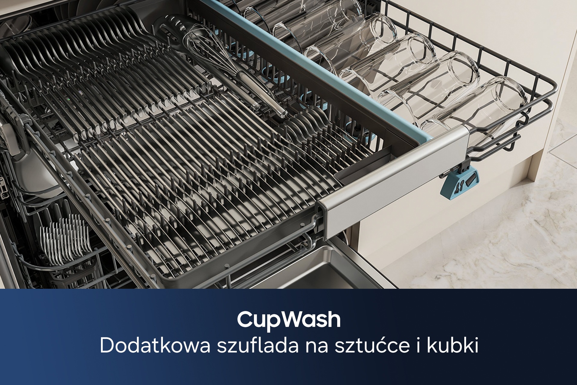 Zmywarka do zabudowy z szufladą CupWash bez panelu ​60 cm ​DW90H79H1B0U1 Bez panelu