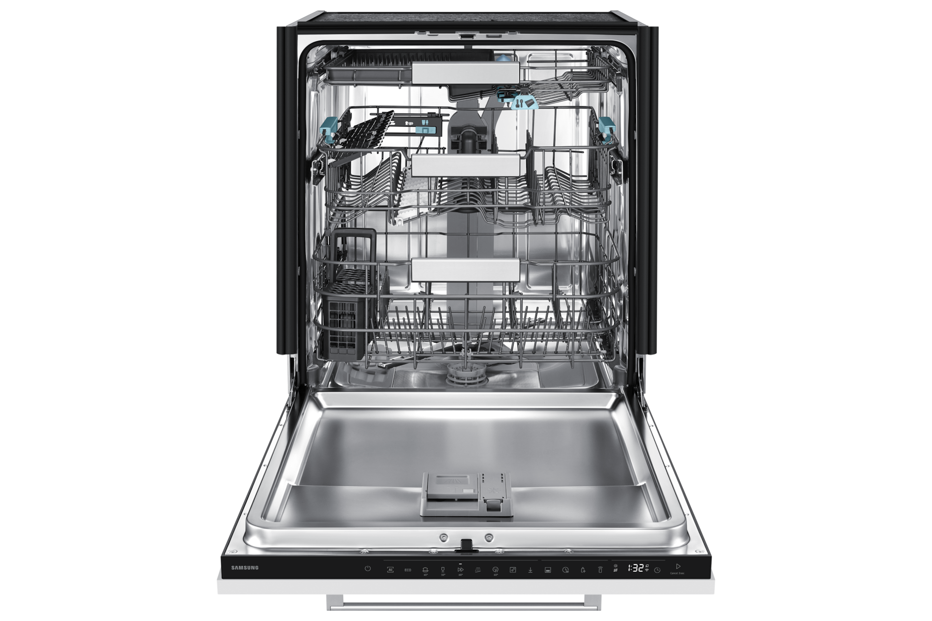 DW90H/24 Full Built-in Dishwasher Energy Efficiency and AI Wash DW90H79NAB0U1 Front-Open2 White 
