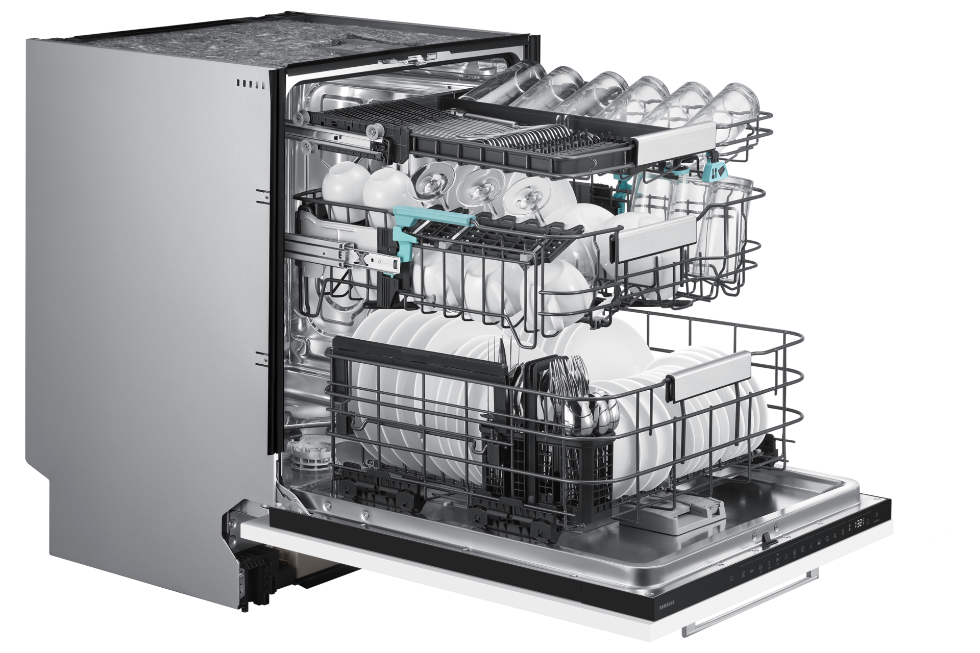 DW90H/24 Full Built-in Dishwasher Energy Efficiency and AI Wash DW90H79NAB0U1 Dynamic1 White 