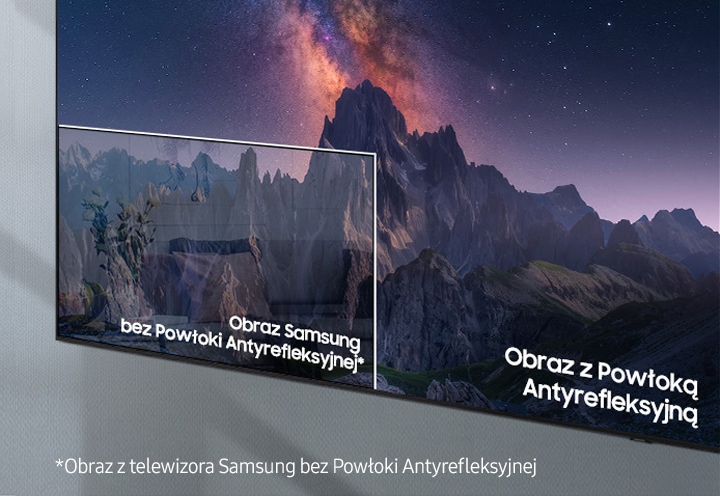 Wyeliminuj rozpraszające odblaski z Powłoką Antyrefleksyjną, która zredukuje refleksy światła na ekranie telewizora Samsung 4K Neo QLED QN85A