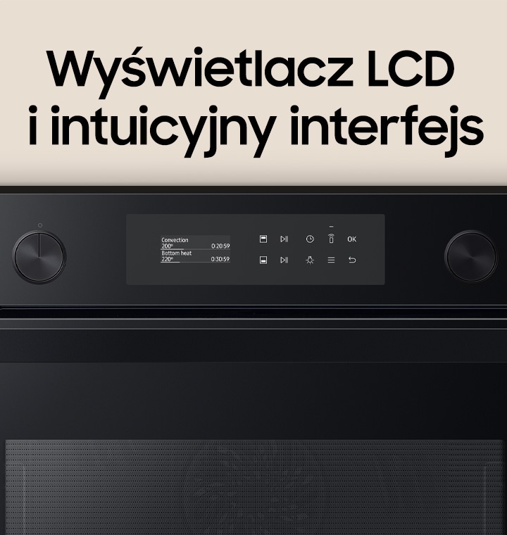 Intuicyjny interfejs w piekarniku Samsung NV75A6649RK/EO.