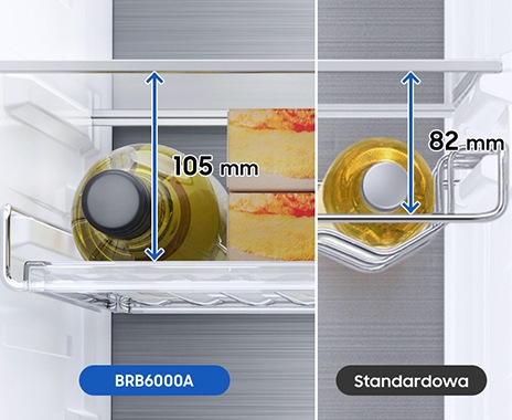 Lodówka do zabudowy Samsung BRB26615FWW/EF została wyposażona w funkcjonalną półkę na wino.