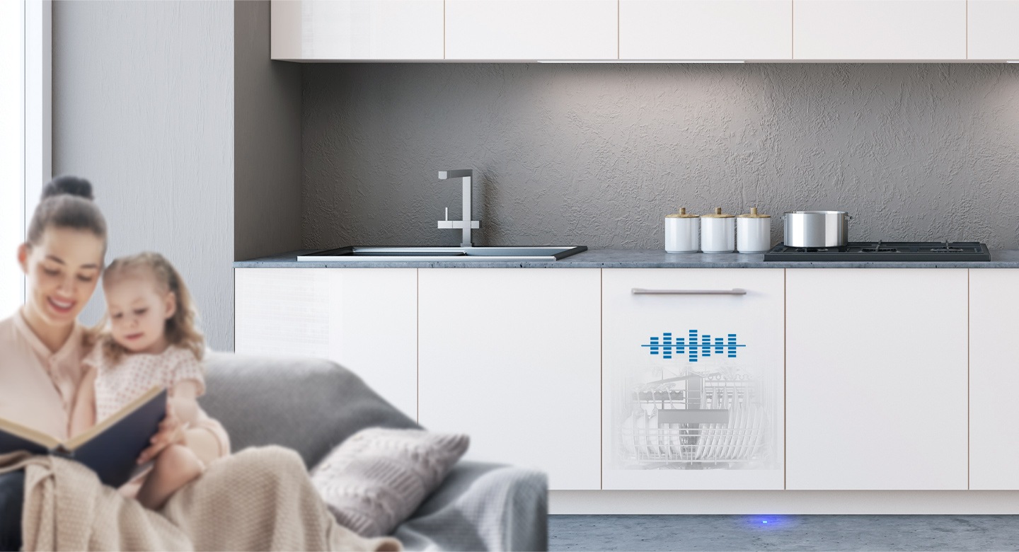 Mașina de spălat vase Samsung DW60A8071BB/EO WiFi funcționează foarte silențios.