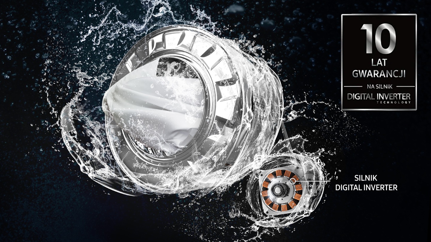 Цифровий інверторний двигун, барабан та потік води обертаються швидко.  Гарантія WW3000AM становить 10 років.