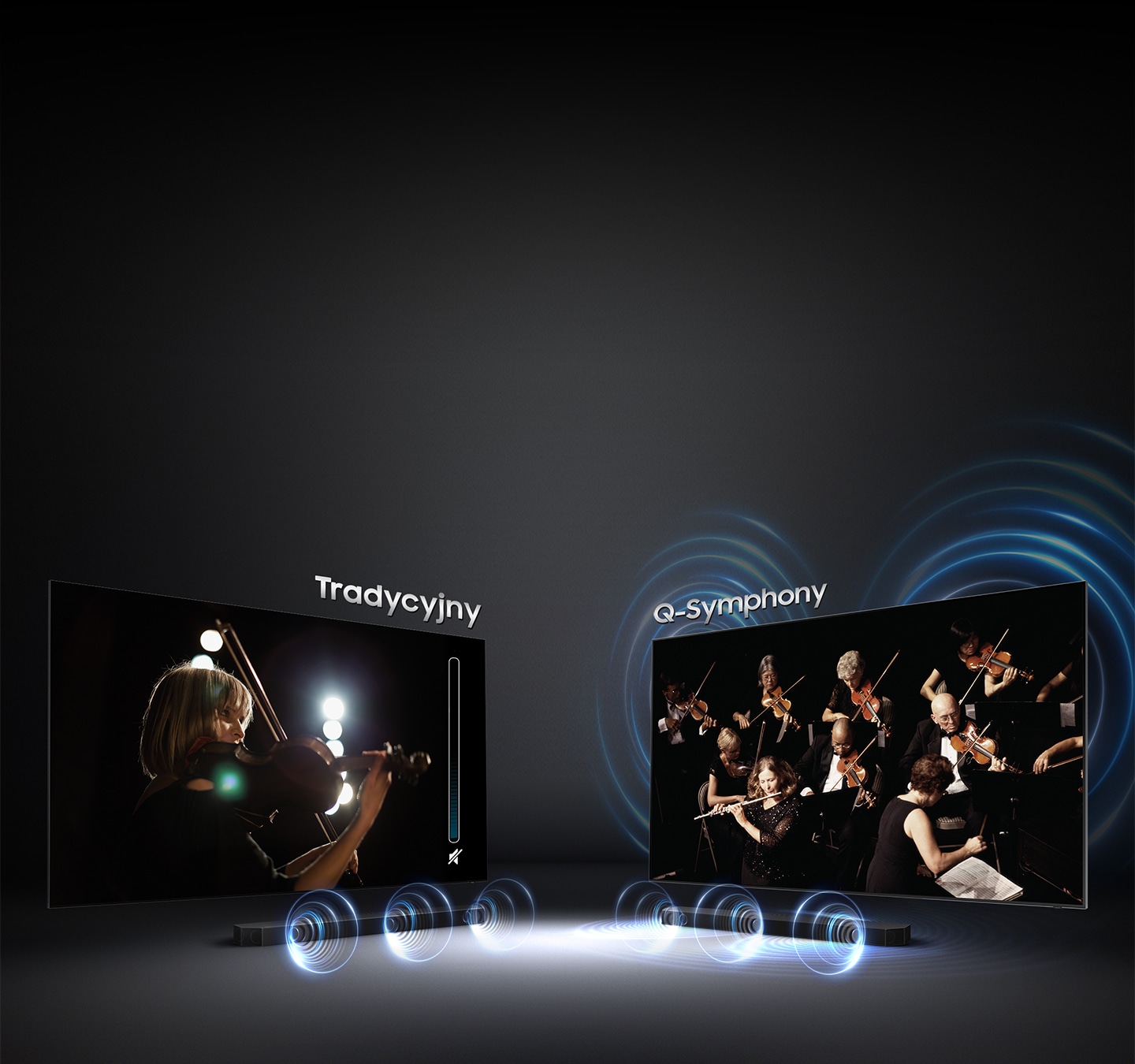 Soundbar Samsung HW-Q930B/EN posiada funkcję Q-Symphony.