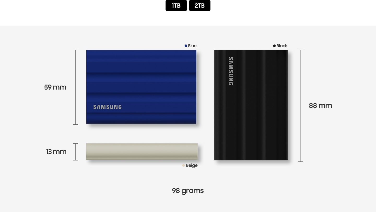 Samsung T7 Beige Blue Black 1TB 2TB