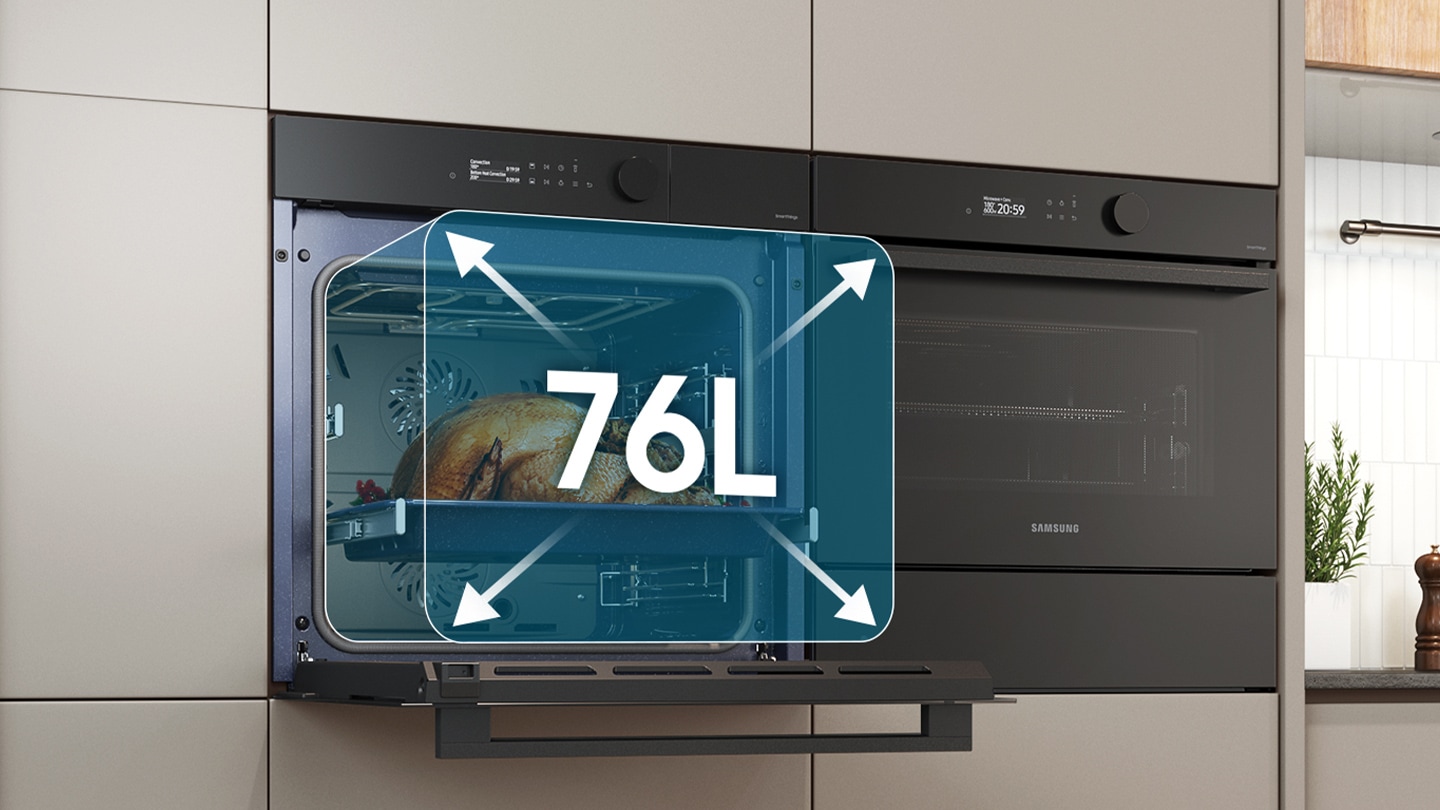 Samsung Steam Cook NV7B5685BAK/U2 gőzsütő 76l kapacitással nagyméretű edények sütéséhez
