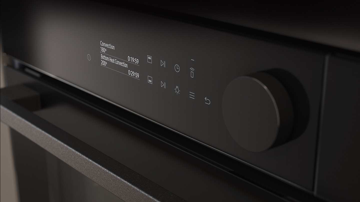 Minimalista dizájn a Samsung Steam Cook NV7B5685BAK/U2 gőzsütőben