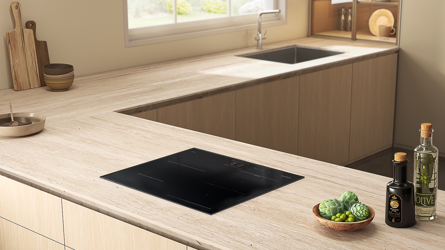 Płyta indukcyjna SlimFit NZ64B5045FK/U2 ze strefą łączona Flex Zone do gotowania dań o większych rozmiarach 