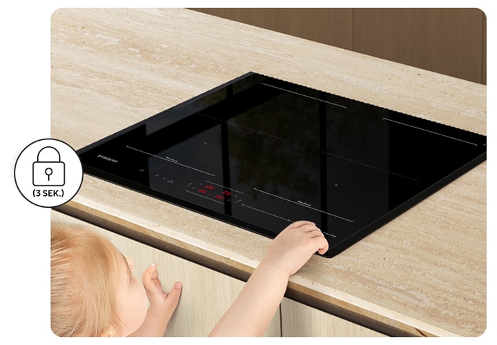 Płyta indukcyjna SlimFit NZ64B5045FK/U2 nagrzewająca się tylko pod ustawionymi na niej naczyniami, co minimalizuje ryzyko poparzeń