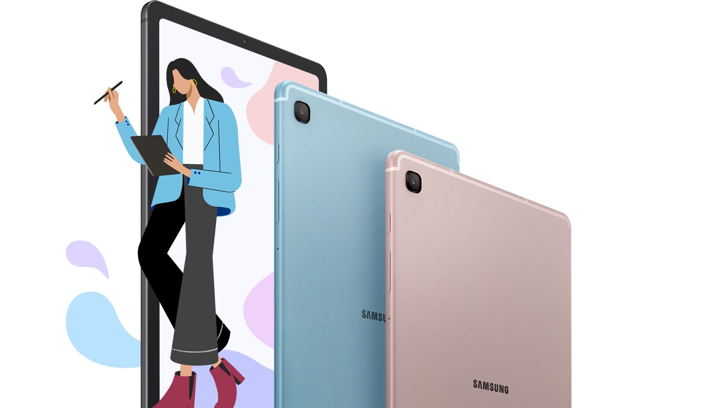 Lekki i smukły tablet Galaxy Tab S6 Lite LTE w różnych kolorach