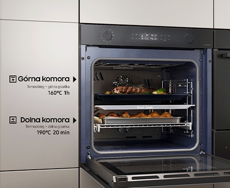 Piekarnik NV7B44251AK/U2 z dzielonymi drzwiami Dual Cook