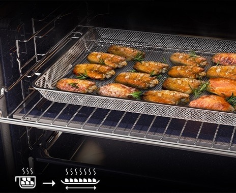 Samsung Steam Cook NV7B5685AAK/U2 gőzsütő az egészségesebb sült ételekhez a légkeveréses sütés funkciónak köszönhetően