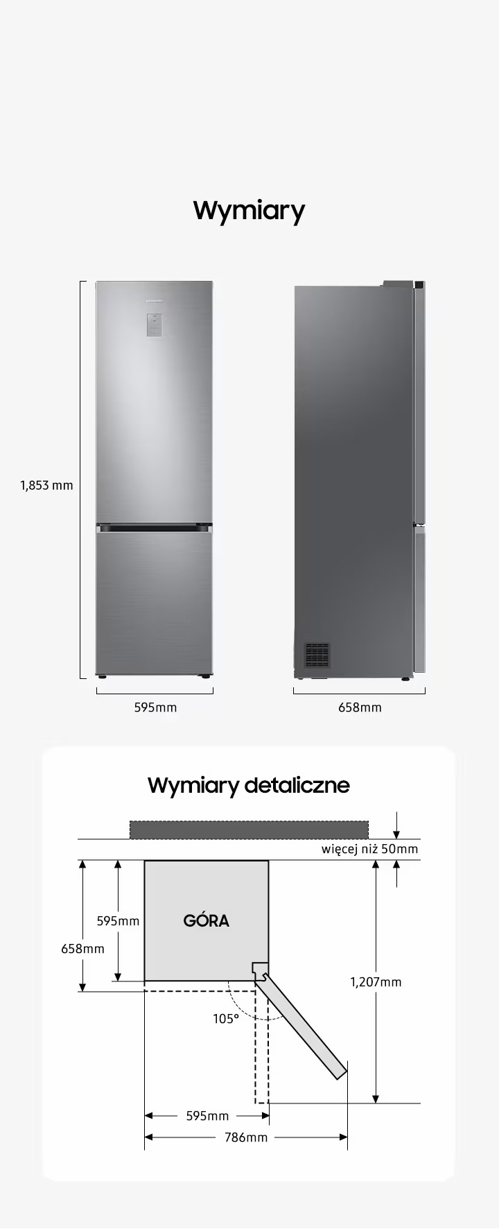 Grand+ RB34C671DSA Lodówka z dolnym zamrażalnikiem Wi-Fi 1