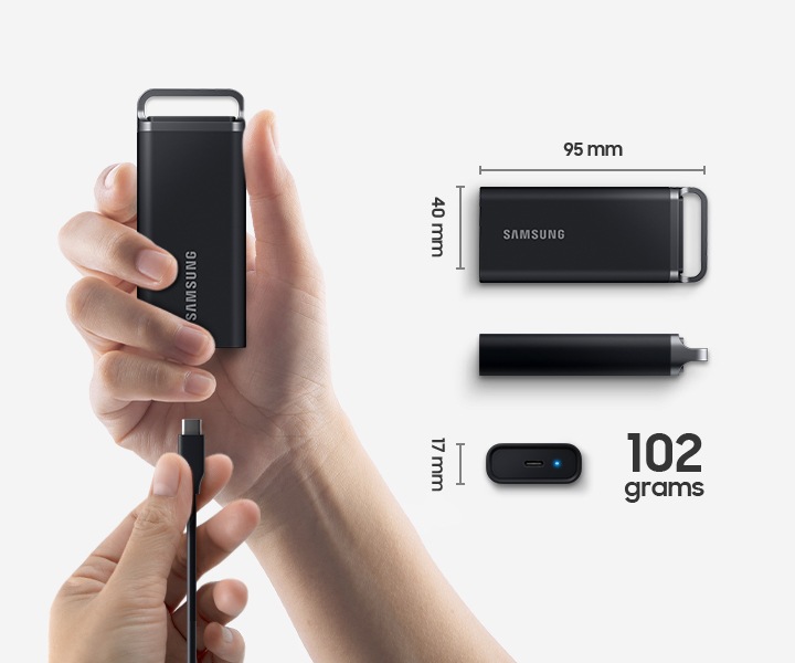 【ほぼ新品】8TB SSD T5 EVO Samsung No.1 Dysk zewnętrzny 8TB T5 EVO Czarny | Samsung Polska