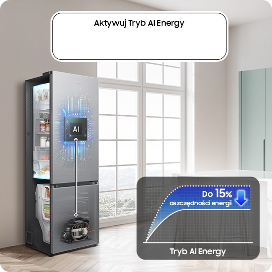 トム Lodówka AI 203cm Space Max™ RB38C7AGWS9 | Samsung Polska