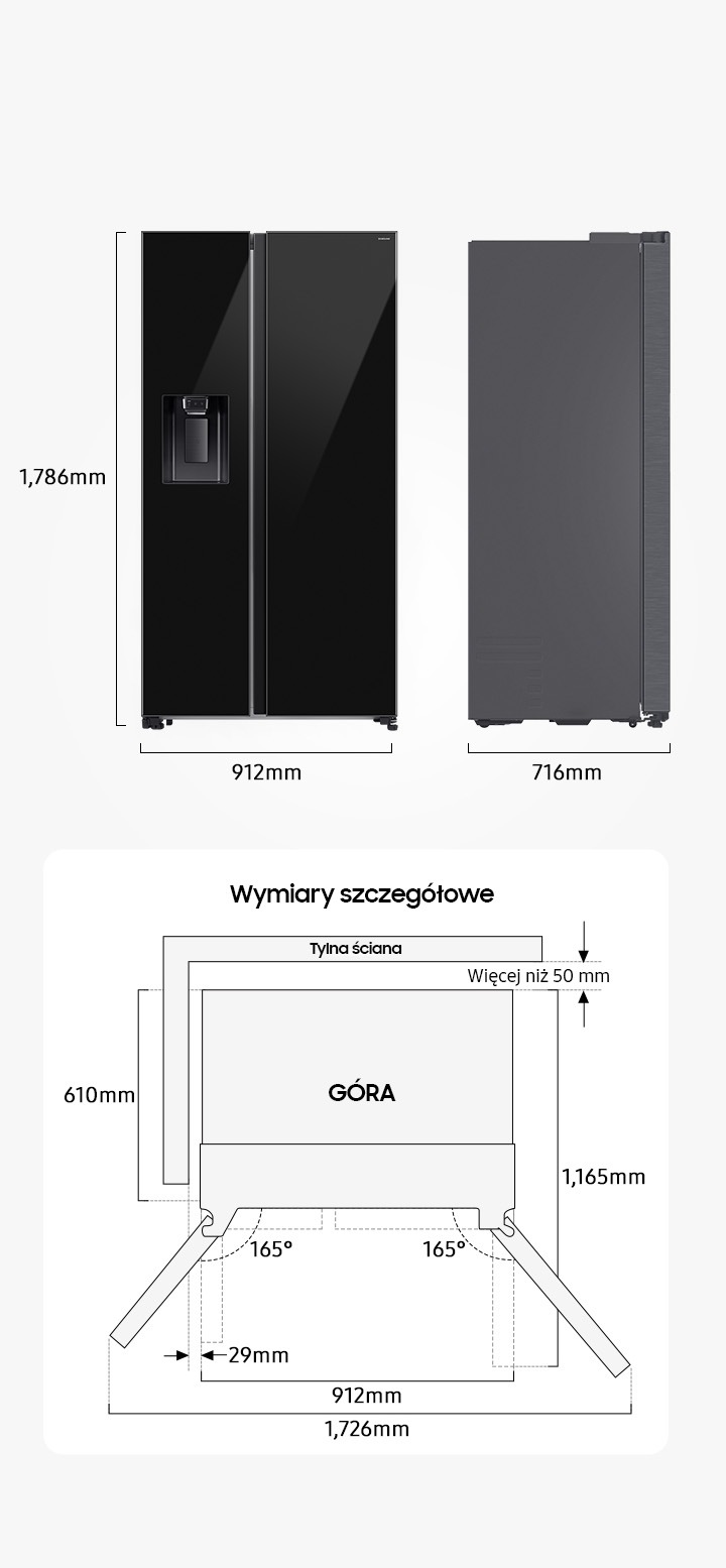 Lodówka Side by Side AI No Frost RS70F64KEBEO | Samsung Polska