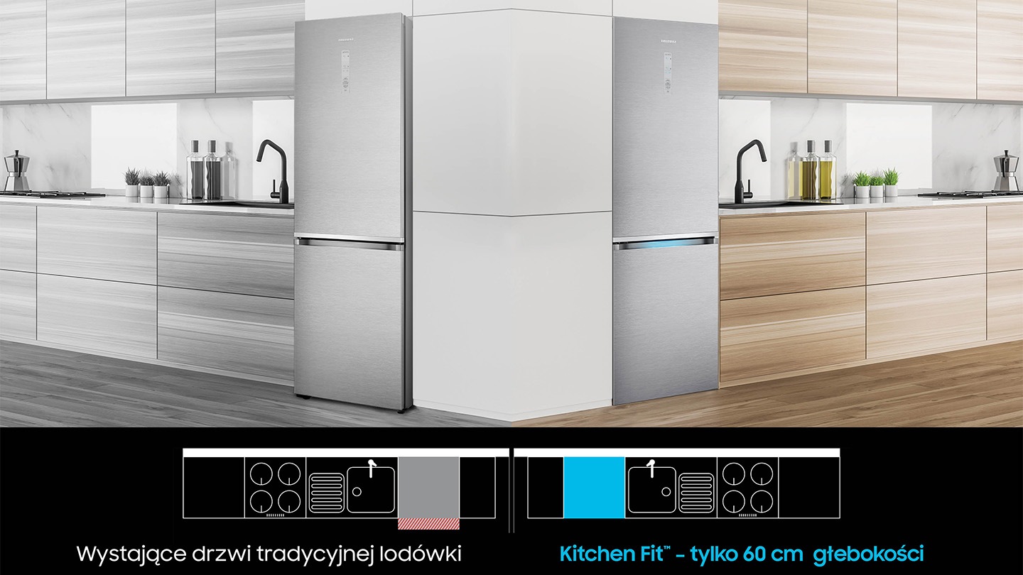 Холодильник Kitchen Fit Samsung RB36R8837S9 / EF ідеально підходить для вбудованих кухонь.