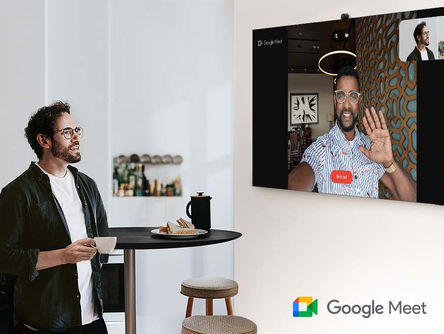 Відкрийте для себе Google Meet на телевізорі Samsung Crystal UHD CU7195