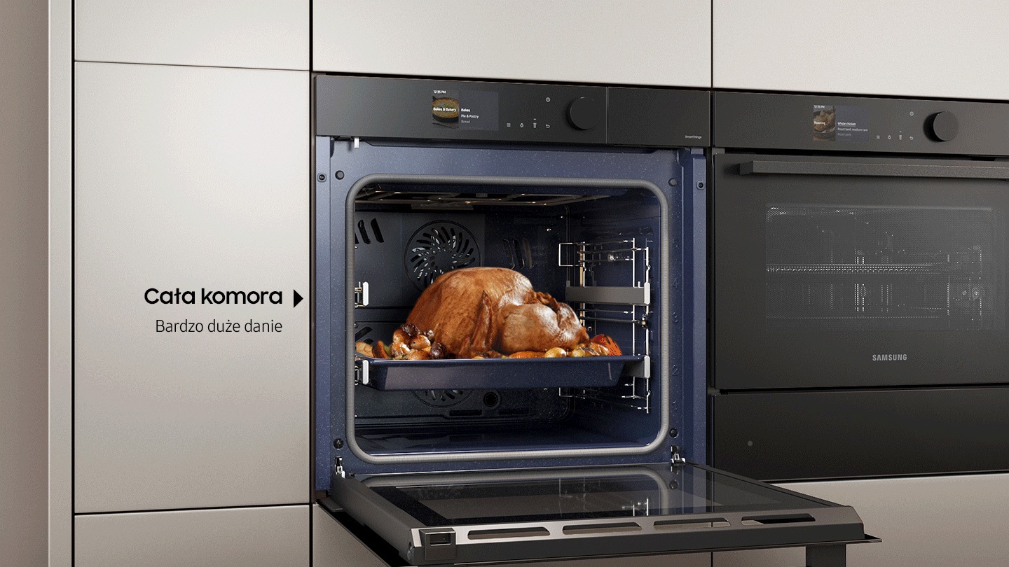 Piekarnik parowy Samsung Steam Cook NV7B6685AAN/U2 z funkcją Dual Cook z możliwością pieczenia w całej komorze dużych dań