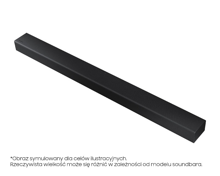 Rzut zdjęcia z góry od prawej strony na soundbar HW-A450.