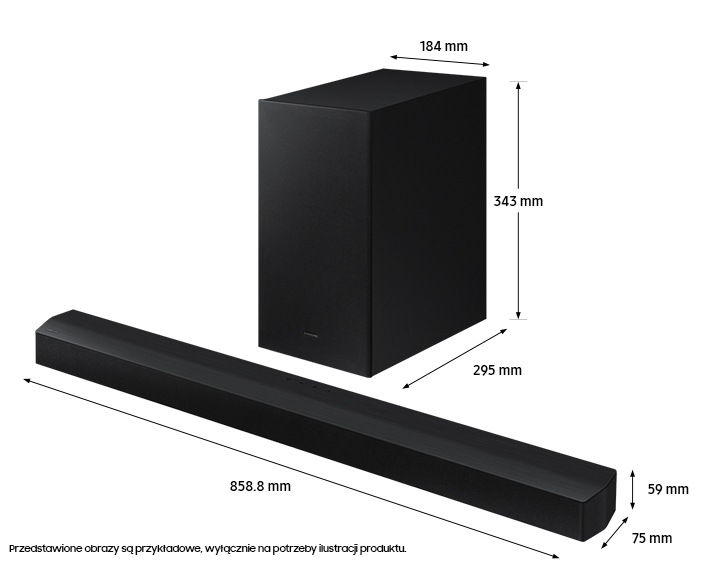 Widok z boku na Soundbar HW-B450/EN