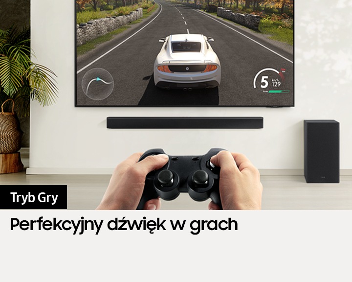 Sprawdź jakość dźwięku z Trybem Gry w soundbarze HW-B450