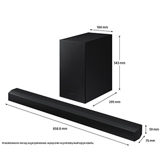 Widok z boku na Soundbar HW-B450/EN