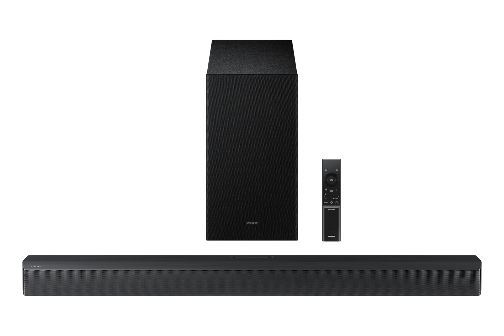 Soundbar B-seria HW-B650F 3.1. z subwooferem w kolorze czarnym i z pilotem, widok z przodu