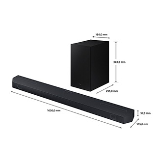 Zestaw Soundbar Q-seria  HW-Q600C - wymiary w milimetrach