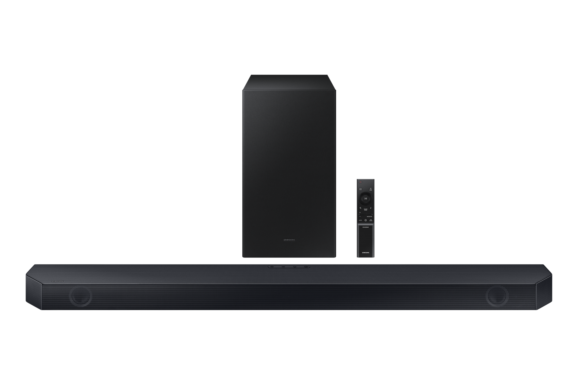 Widok na soundbar Q-seria HW-Q60C zestaw z subwooferem