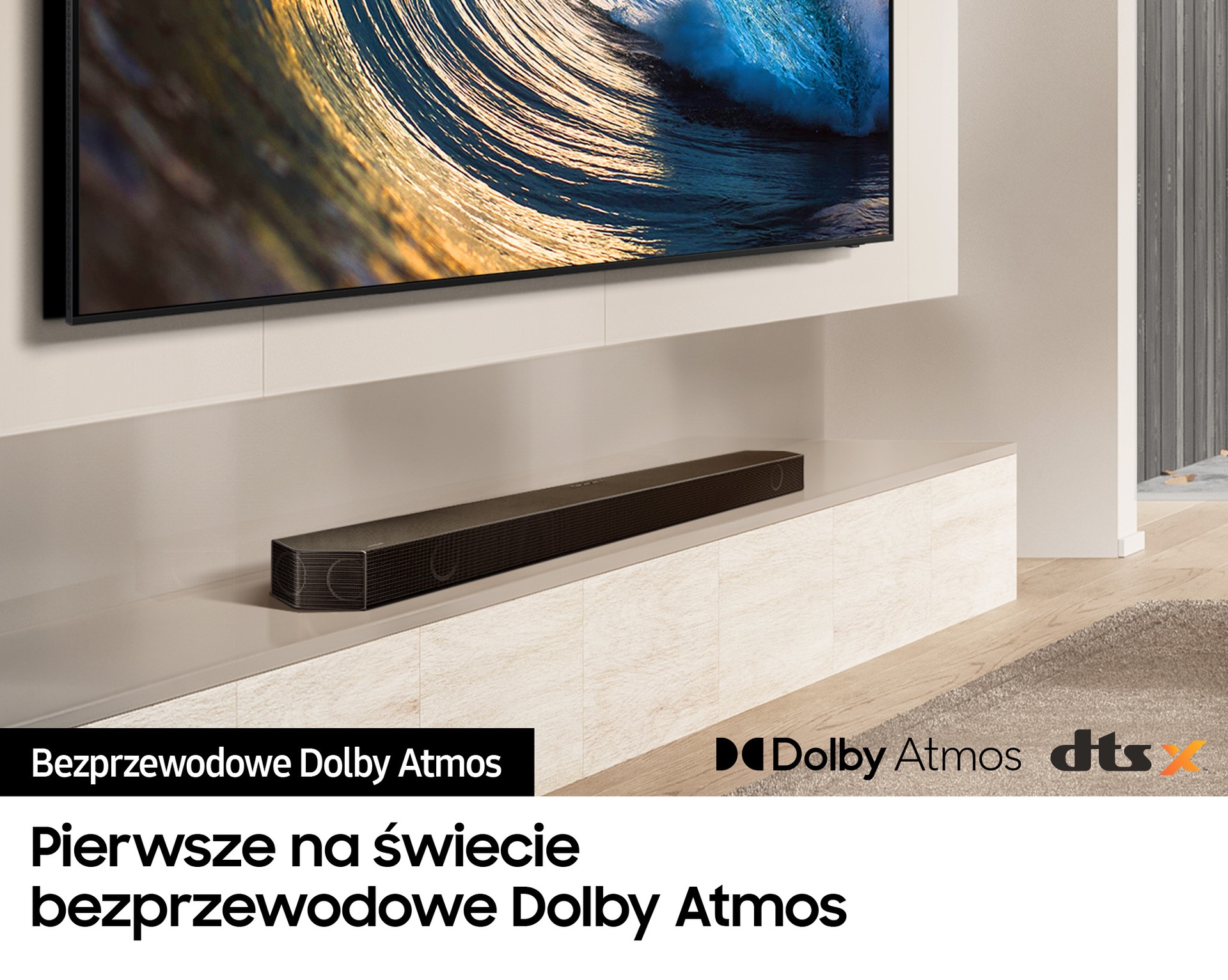 Bezprzewodowe Dolby Atmos w zestawie Soundbar HW-Q700D 3.1.2 z subwooferem