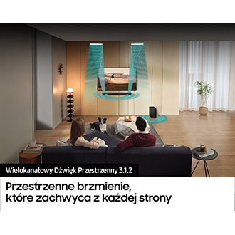 Wielokanałowy Dźwięk Przestrzenny 5.1.2 w Soundbarze HW-Q700D 3.1.2 z subwooferem
