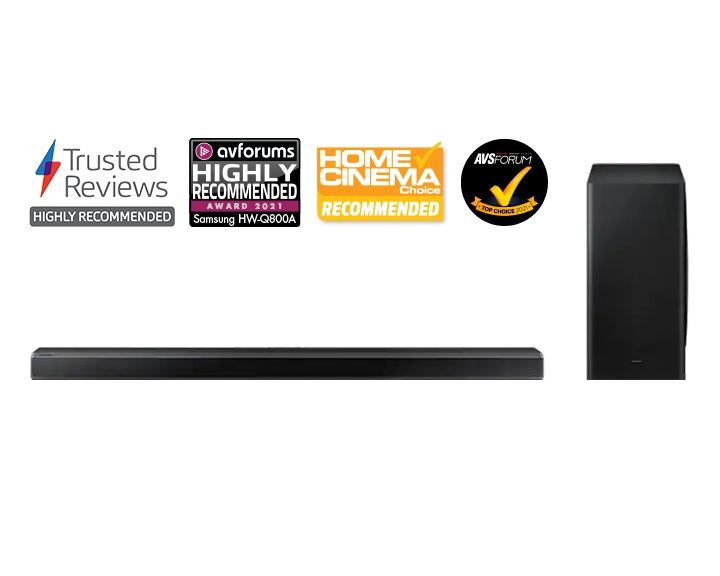 Zdjęcie zestawu soundbar Samsung z głośnikiem HW-Q800A 3.1ch.