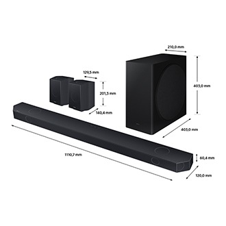 Zestaw Soundbar Q-seria HW-Q930C - wymiary w milimetrach
