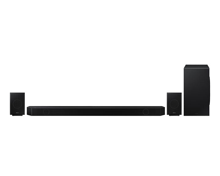 Nowy Soundbar Q-seria HW-Q990B/EN - widok z przodu na cały zestaw