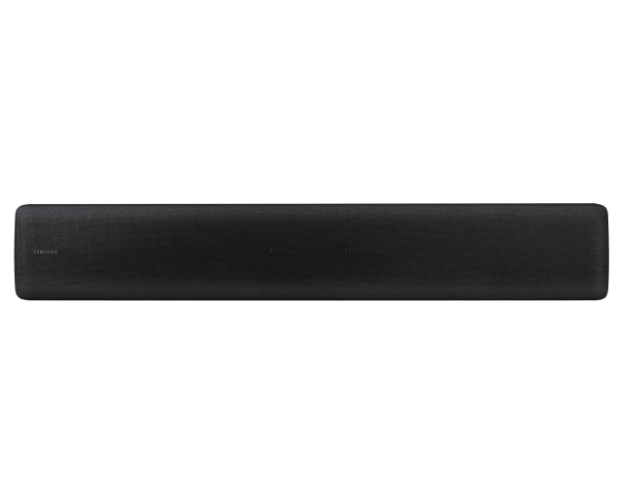 Widok z przodu na soundbar Samsung S60T - HW-S60T/EN - w kolorze czarnym o unikalnej konstrukcji All-In-One