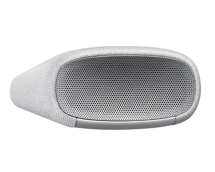 Zbliżenie na boczny głośnik soundbaru Samsung S61T, który zapewnia wysokiej jakości dźwięk 3D - HW-S61T/EN