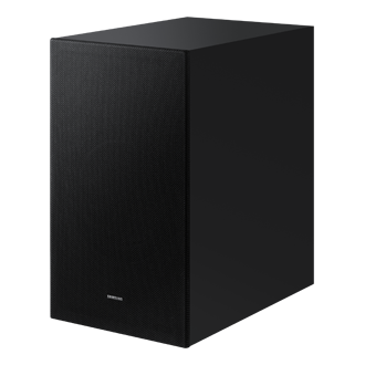 Rzut z lewej na subwoofer w zestawie z Soundbarem Ultra Slim HW-S700D 3.1