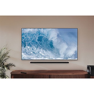 Zdjęcie przedstawia soundbar do telewizora Samsung, a dokładniej model HW-S800B/EN.